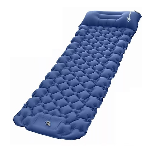 Colchoneta Individual para  Acampar Portátil Azul