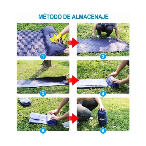 Colchoneta Individual para  Acampar Portátil Azul