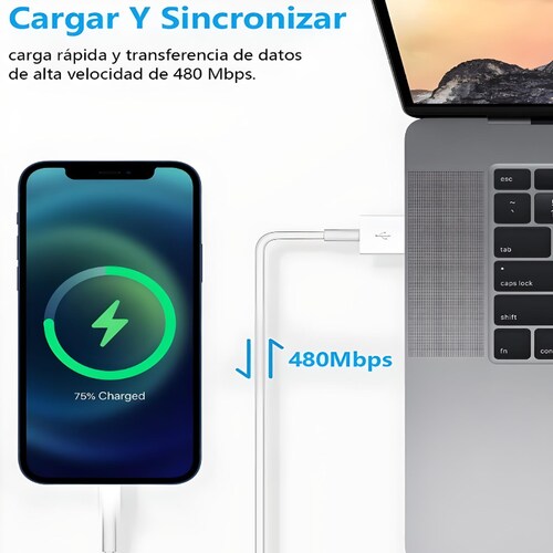 Cable De Cargador Usb Para iPhone iPad 1 Metro