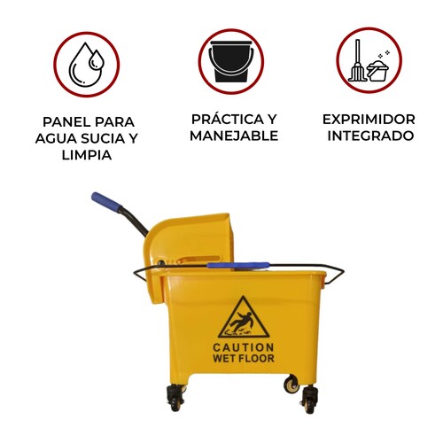 Cubeta Trapear Industrial Carrito Exprimidor 20l Shorbull
