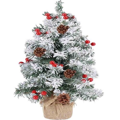 Arbol de Navidad Artificial Mini Nevado Decoración de Mesa Alto 60 cm Snowy Kyuden Home