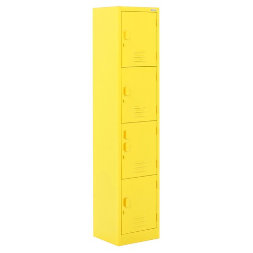 Locker Metálico Guardex  4 Puertas, Casilleros para Escuela Oficina Hogar 180 cm con Cerradura