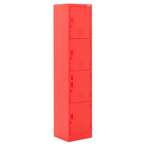 Locker Metálico Guardex  4 Puertas, Casilleros para Escuela Oficina Hogar 180 cm con Cerradura