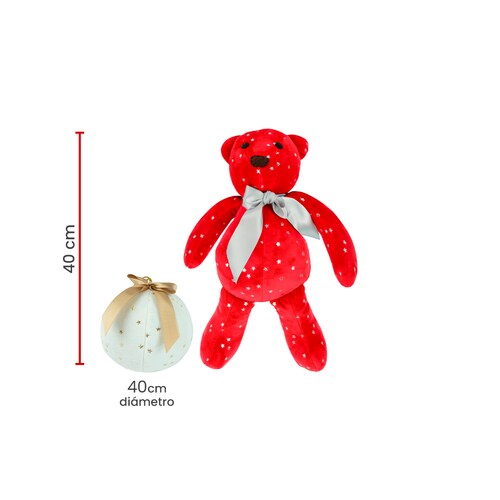 Set Decoración Navidad Oso Navideño y Esferas de Tela Felpa Tv Ofertas Fredo