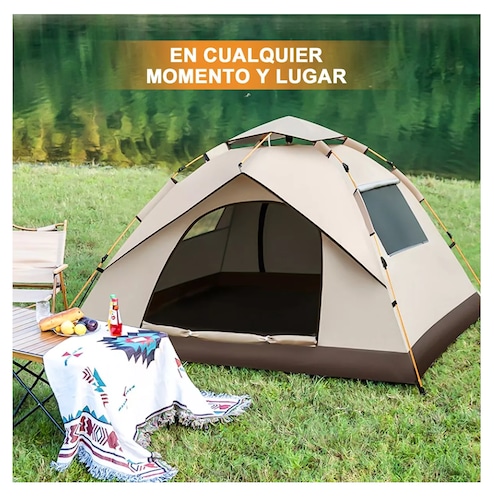 Tienda De Acampar Casa Campaña Camping Grande Impermeable Beige Cafe