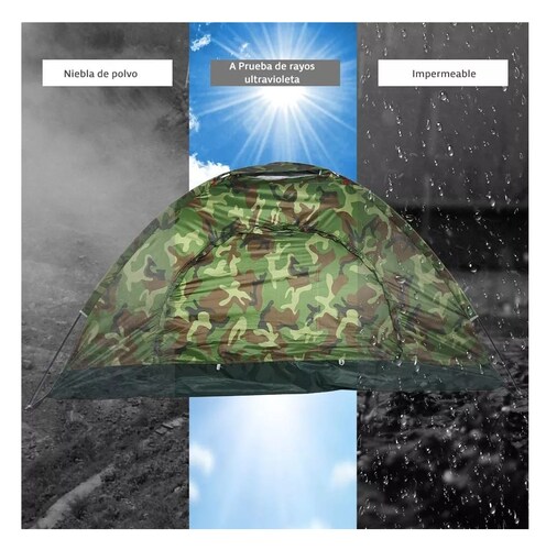Tiendas Casa Campaña Camuflaje Verde 2-4 Personas