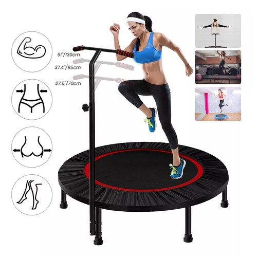 Trampolin Fitness Con Barra Ajustable Para Adulto Niños