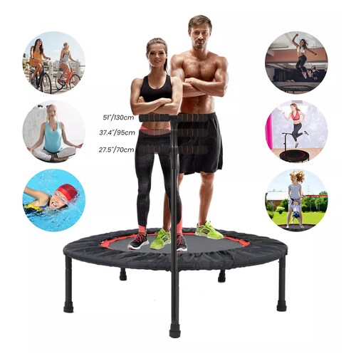 Trampolin Fitness Con Barra Ajustable Para Adulto Niños