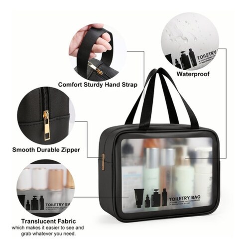Estuches Cosmetiquera  Para  Maquillaje  3 Piezas Negro