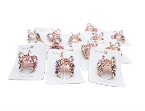 Pinza Broche Mini Sujetador Garra Diamante Cabello Niña 12pz