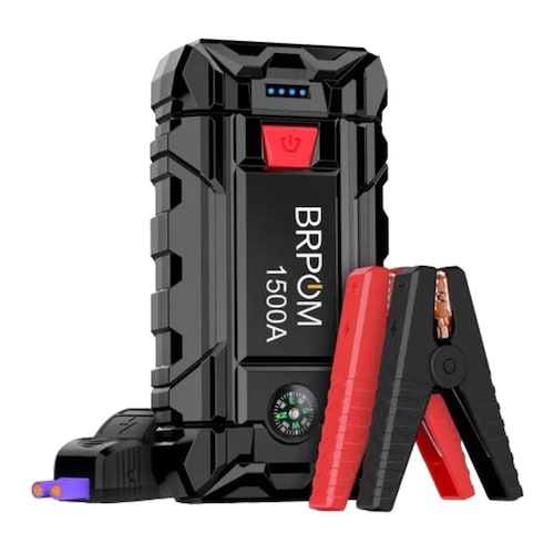 Arrancador De Batería  Para Coche 1500 A, 15800 Mah Negro 