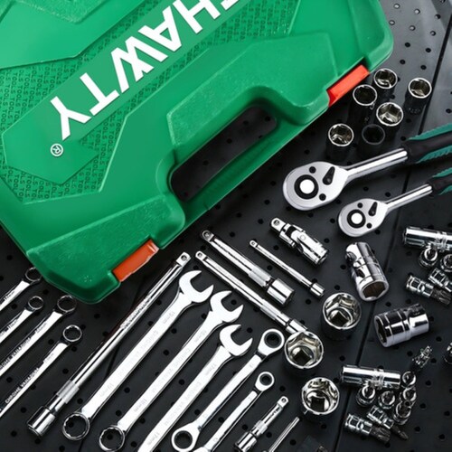 Juego De Herramientas Reparación Automóviles 82pzs Estuche VERDE 