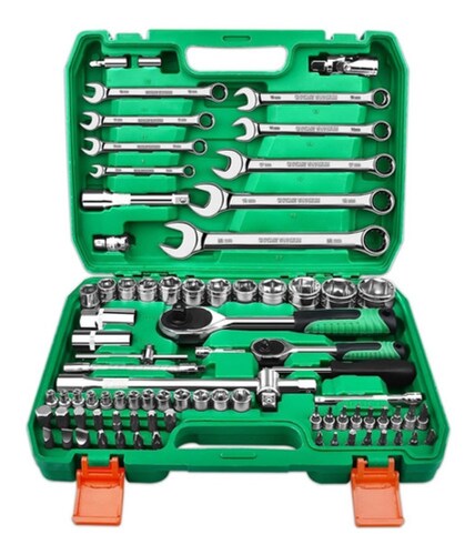 Juego De Herramientas Reparación Automóviles 82pzs Estuche VERDE 