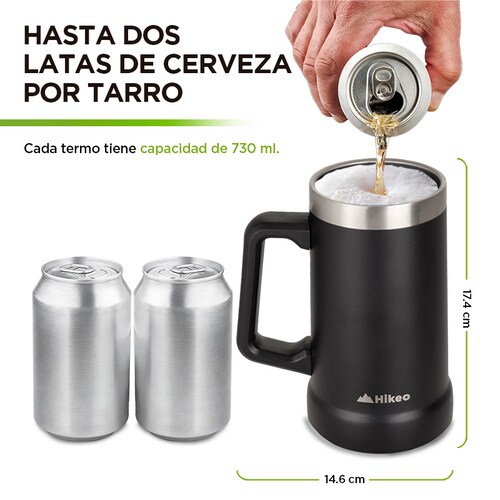 Tarro Cervecero de Acero Inoxidable 2 Piezas de 730 ml