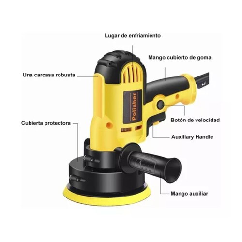 Kit Pulidora Eléctrica Para Coche 700w 110v 16 Piezas Amarillo