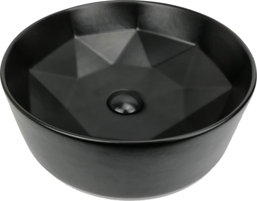 Lavabo Cerámico para Baño GHI, forma circular en color negro mate. De sobreponer, con diseño europeo ideal para todo tipo de baños. Dimensiones 40.5 x 40.5 x 14.5 cms. (base x altura x profundidad)