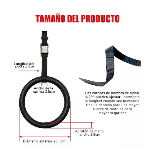 Gimnasia Bandas De Suspensión De Hasta 450 Kg Abs Anillos