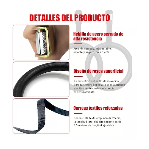 Gimnasia Bandas De Suspensión De Hasta 450 Kg Abs Anillos