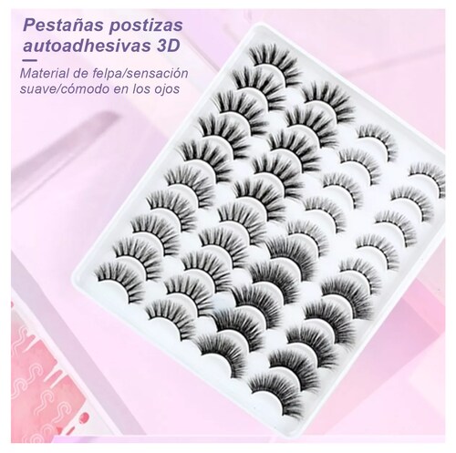 Kit De Pestañas Postizas 3d Mixtas De Visón Natural 20 Pares 