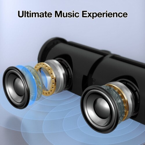 Bocina Bluetooth Portátil, 5.1 Altavoz Inalámbrico  Negro