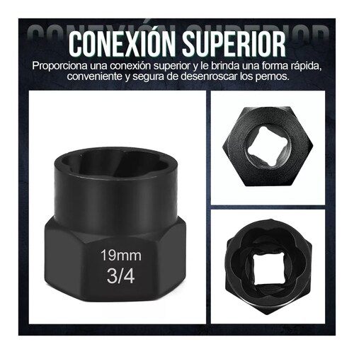 Extractores De Birlos, Tornillos 14 Piezas Con estuche Negro