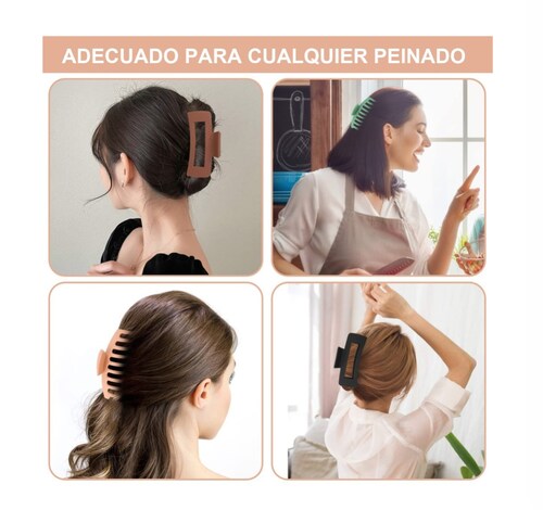 Pinzas Para El Cabello Broches Cabello Grandes Mujer 8 Pzs