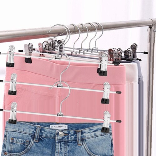 Ganchos de Acero Inoxidable para Pantalón Percha Con Clips 30 Piezas 