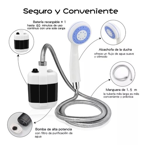 Ducha Regadera Portátil De Camping Recargable Al Aire Libre
