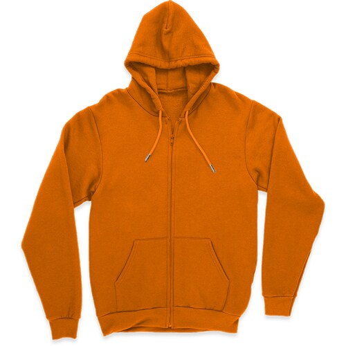 Sudadera Hoodie Naranja con Cierre, Capucha y Cangurera, Calientita, Casual, Abrigo, Chamarra