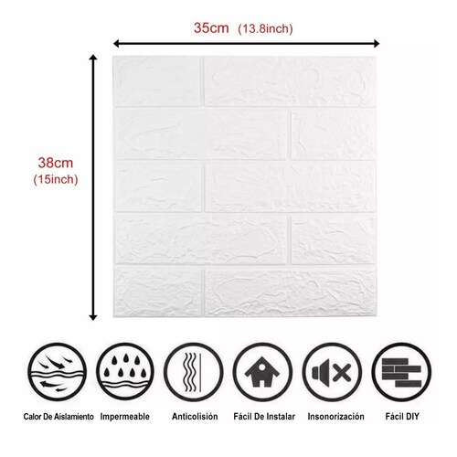 Set  Pegatina De Pared  Patrón De Ladrillo3d Textura Papel Tapiz Blanco