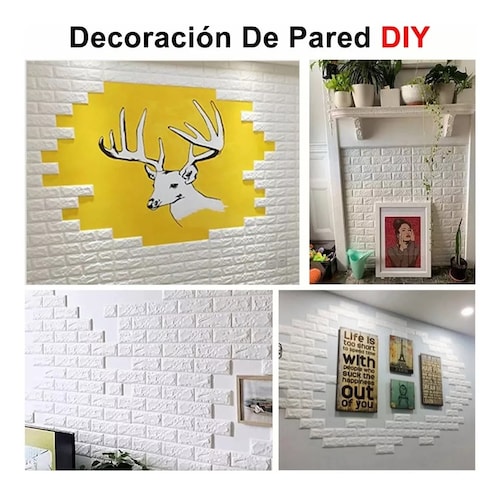 Set  Pegatina De Pared  Patrón De Ladrillo3d Textura Papel Tapiz Blanco