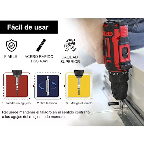 Set 6pcs Herramienta Extractor Quita Tornillo Roto Perno Hss