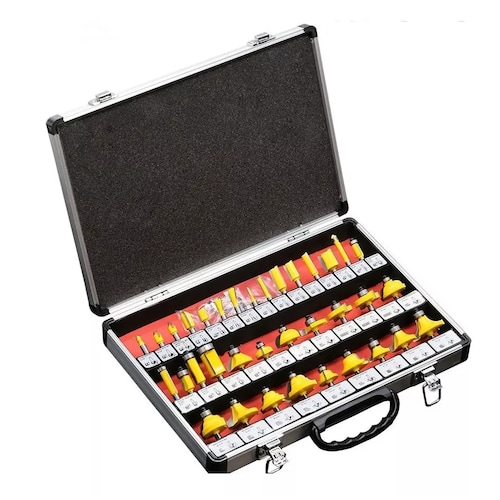 Kit 35 Brocas Fresas 1/4 Para Router De Madera Vástago Molduras