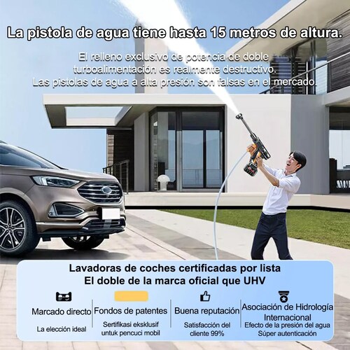 Kit Pistola De Lavado De Autos De Alta Presión Con 2 Baterías