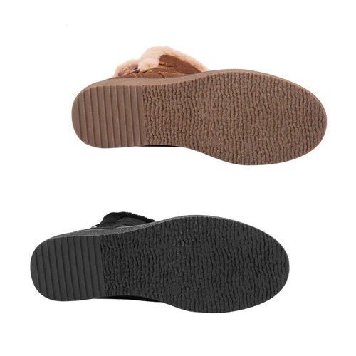 Kit de 2 pares de botas casuales tipo Ugg de ante, con forro de peluche marca PBPS, mod. 1085475