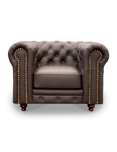Sillon de Piel Genuina Chesterfield CHPV Color Chocolate - ConfortoPiel