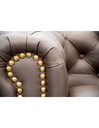 Sala de Piel Genuina Sofa,Love y Sillon Chesterfield CHPV Color Chocolate - ConfortoPiel