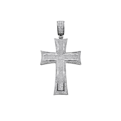 Dije cruz Plata .925 Hombre piedra zirconia.