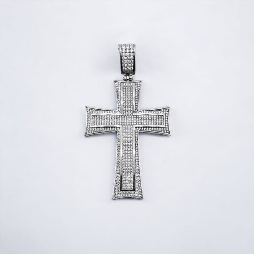 Dije cruz Plata .925 Hombre piedra zirconia.