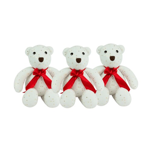 Decoración Navidad Set 3 Osos De Tela Tv Ofertas Fredo Adorno Navideño 40 Cm