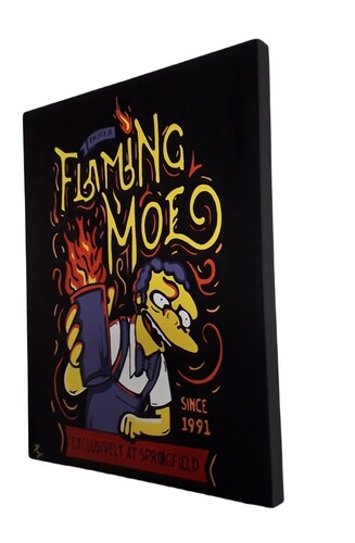 Cuadro decorativo pintado a mano Galería Oneris LLAMARADA MOE/ LLAMARADA HOMERO 70X54