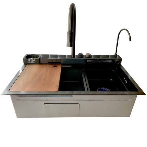 Tarja Cocina Fregadero Con Doble Cascada Acero Inoxidable Homely elegance
