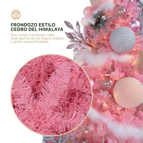 Árbol de Navidad Rosa Pino Navideño 1.8m 1200 Ramas - Rosa para ESQUIMAL