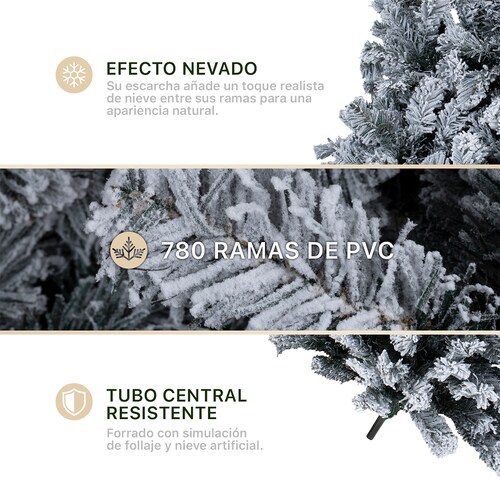 Árbol de Navidad Nevado Pino Navideño 1.8m 780 Ramas - Verde oscuro para ESQUIMAL