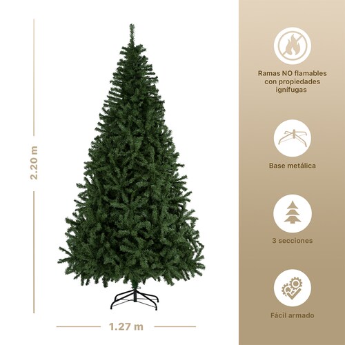 Árbol de Navidad Artificial Pino Verde Oliva 2.2m - Verde olivo clásico para ESQUIMAL