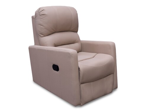 Sillon Reclinable de Piel Genuina Charly Color Taupe - ConfortoPiel