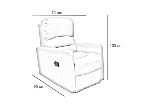 Sillon Reclinable de Piel Genuina Charly Color Taupe - ConfortoPiel