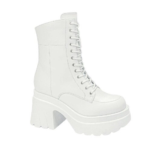 Botas militares color blanco de Belinda Peregrin, mod. 1053461