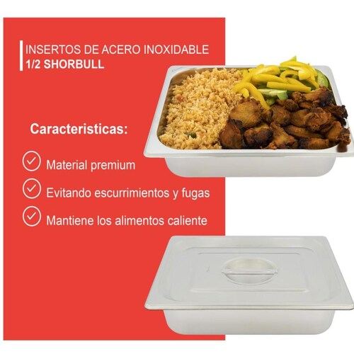 Inserto Acero Inoxidable Con Tapa 1/2 10CM Cocina Shorbull.