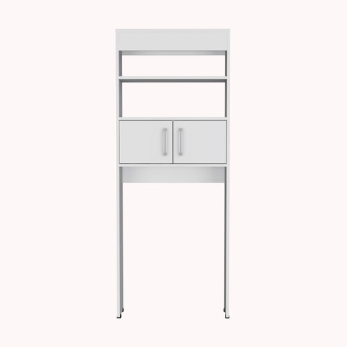 Mueble Ahorrador de espacio para baño con entrepaños Madrid color blanco.